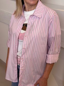 Camisa rayas triples rosa