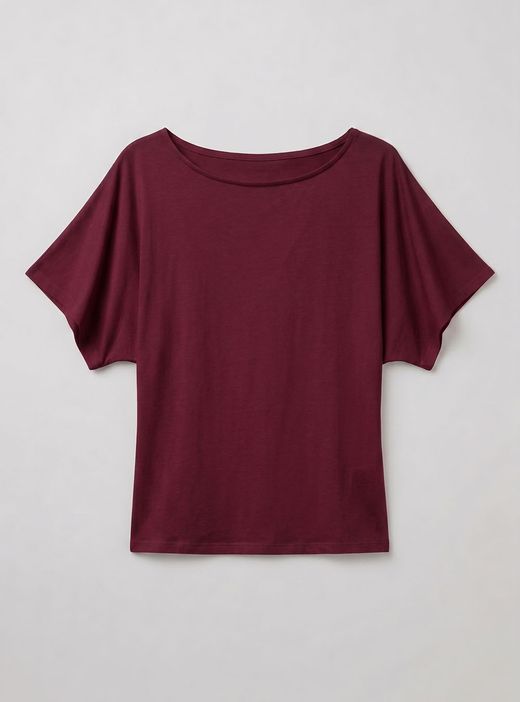 Camiseta Básica Fluida Burdeos