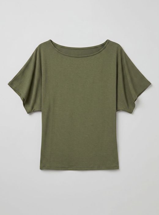 Camiseta Básica Fluida Kaki