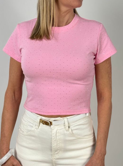 Camiseta brillantes rosa