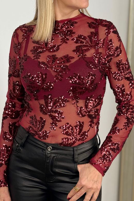 Camiseta Cloé burdeos