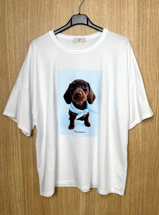 Camiseta Dog Fashion blanca