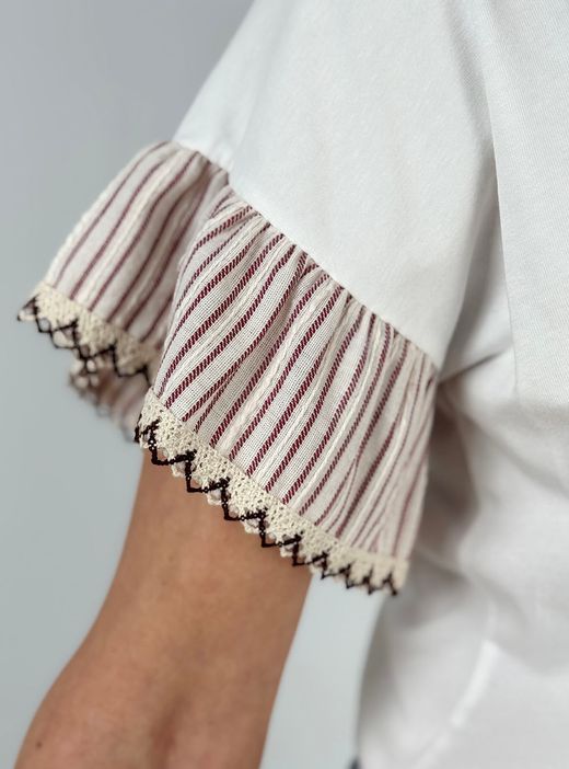 Camiseta Estartit blanco-granate