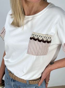 Camiseta Estartit blanco-granate