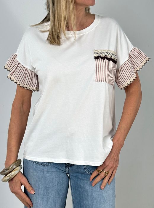 Camiseta Estartit blanco-granate