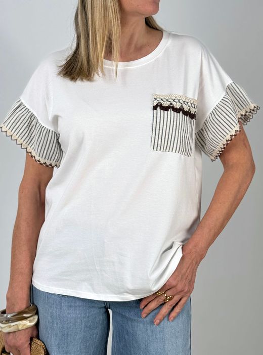 Camiseta Estartit blanco-marino