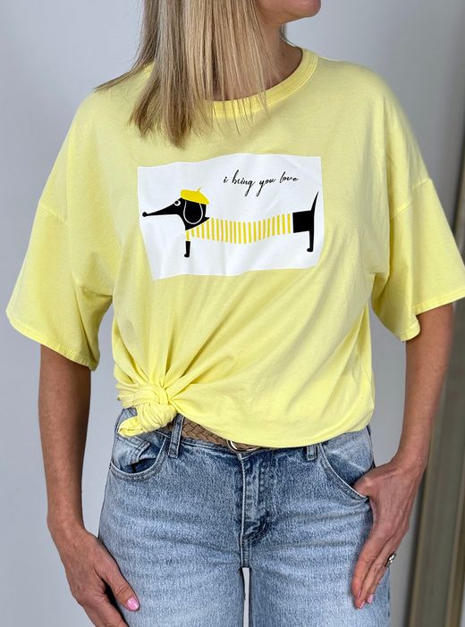 Camiseta I bring you love amarilla