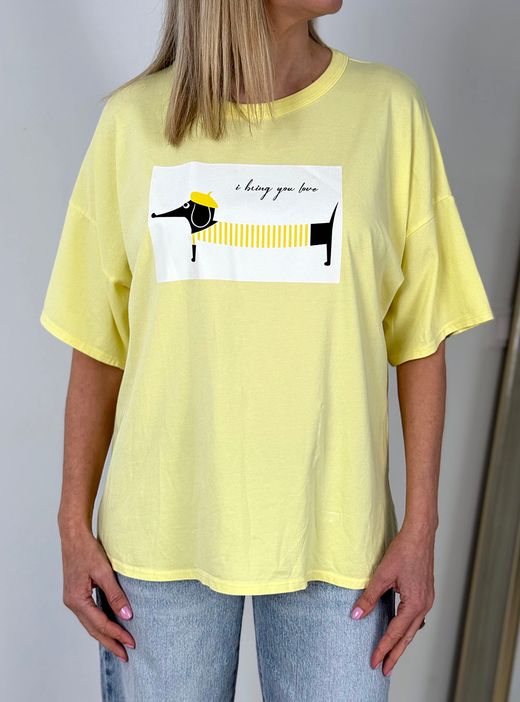 Camiseta I bring you love amarilla