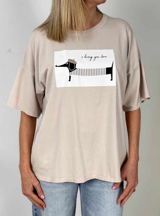 Camiseta I bring you love beige