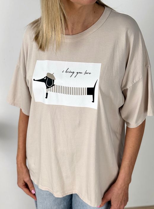 Camiseta I bring you love beige