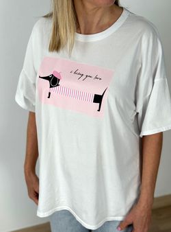 Camiseta I bring you love blanca-rosa