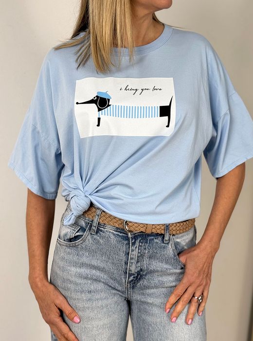 Camiseta I bring you love celeste