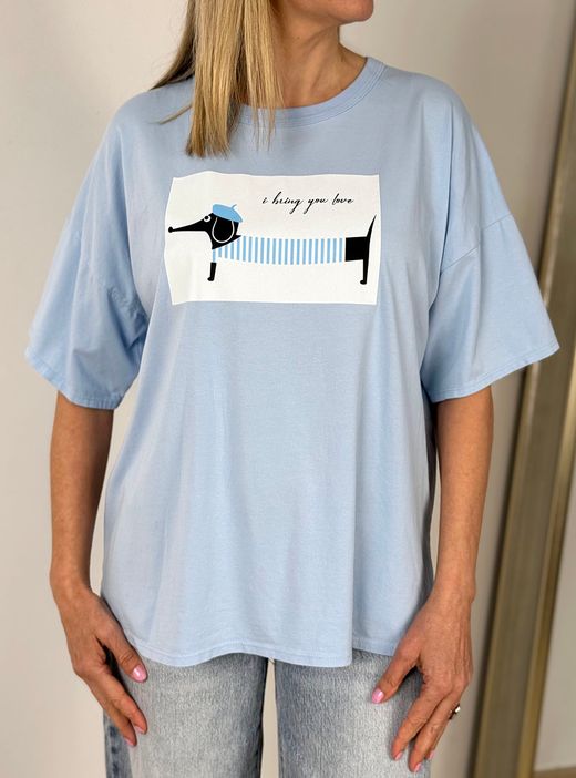 Camiseta I bring you love celeste