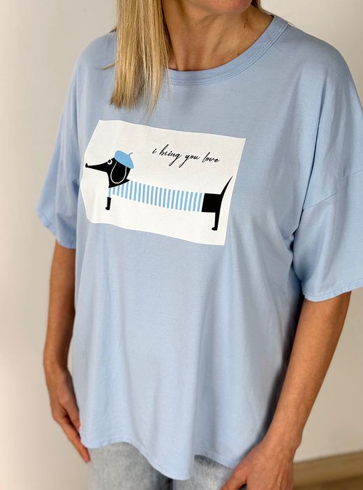 Camiseta I bring you love celeste