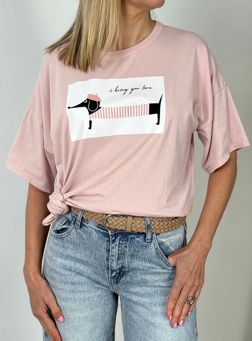 Camiseta I bring you love rosa