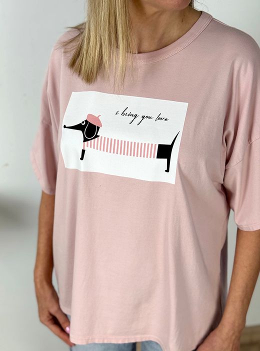 Camiseta I bring you love rosa