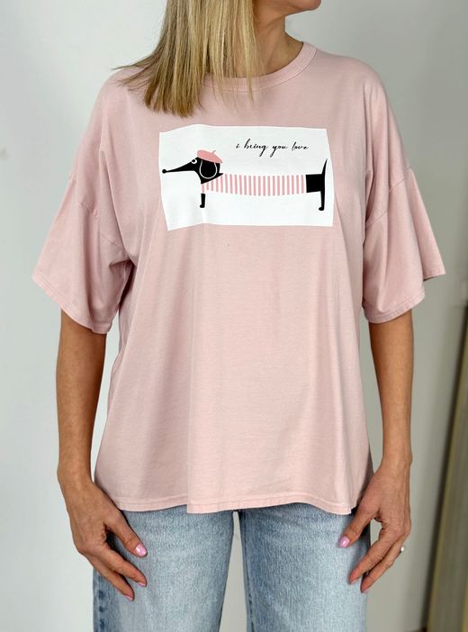 Camiseta I bring you love rosa