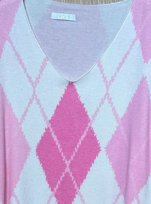 Camiseta rombos rosa