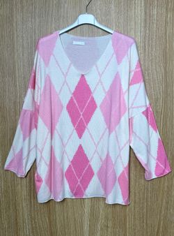 Camiseta rombos rosa