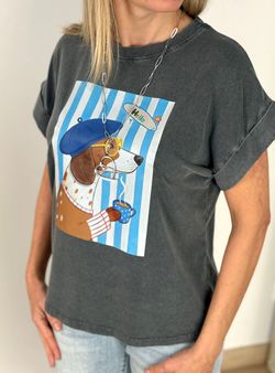 Camiseta Teckel de perfil negra