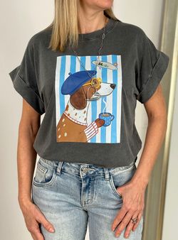 Camiseta Teckel de perfil negra