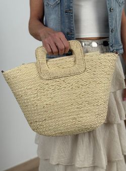 Capazo de rafia Candela crudo