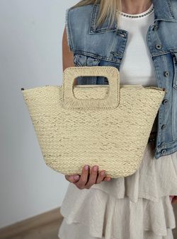 Capazo de rafia Candela crudo