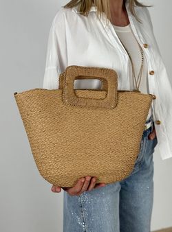 Capazo de rafia Candela tostado