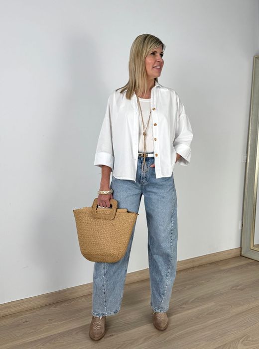 Capazo de rafia Candela tostado