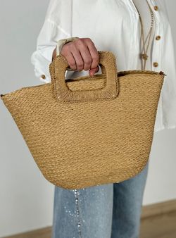 Capazo de rafia Candela tostado