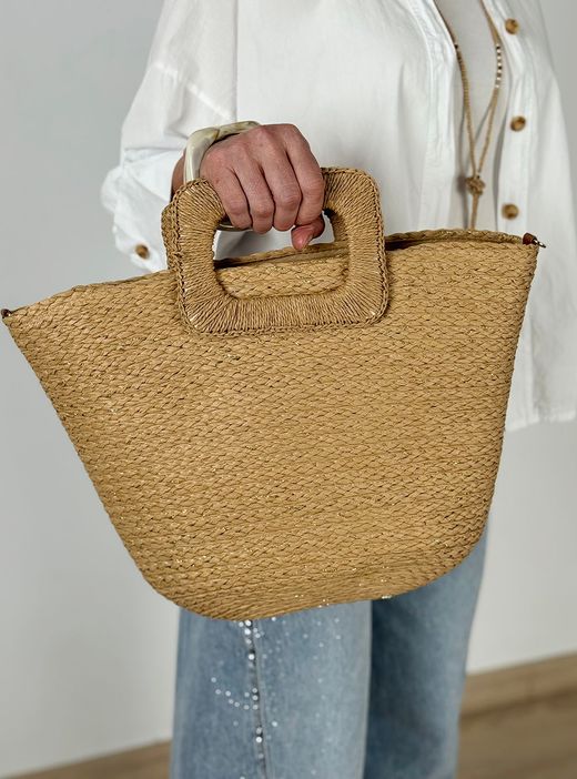 Capazo de rafia Candela tostado