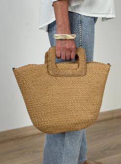 Capazo de rafia Candela tostado