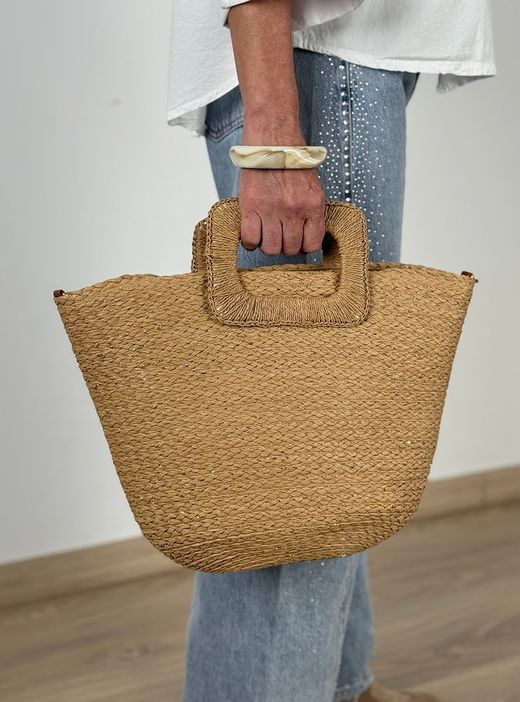 Capazo de rafia Candela tostado