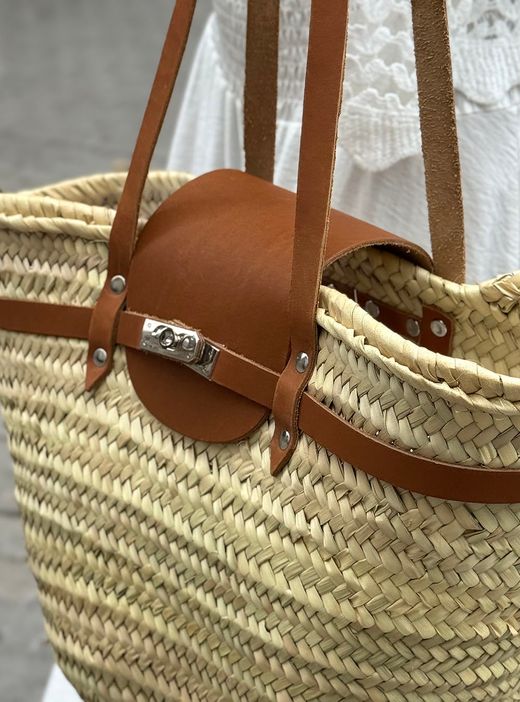 Capazo Palma beige-marrón