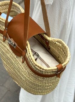Capazo Palma beige-marrón