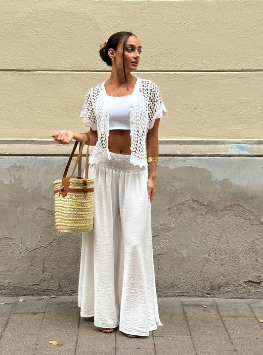 Cárdigan Calado Crochet blanco