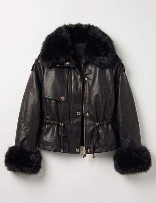 Cazadora Biker Pelo Negra