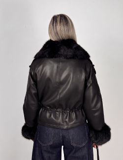 Cazadora Biker Pelo Negra