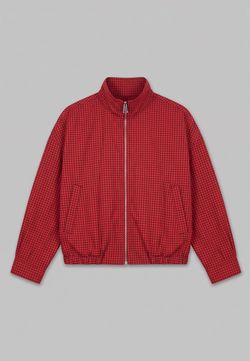 Cazadora Bomber de Cuadros Roja