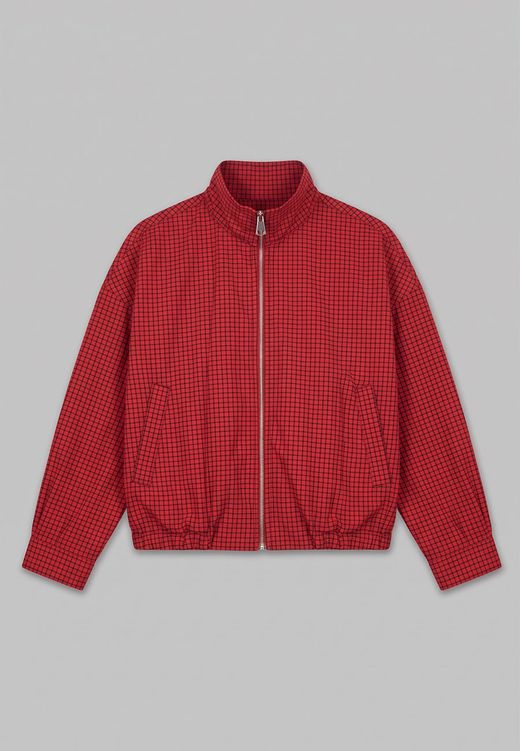 Cazadora Bomber de Cuadros Roja