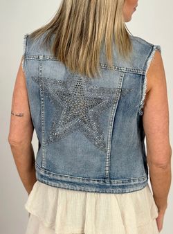 Chaleco tejano Star azul delavado