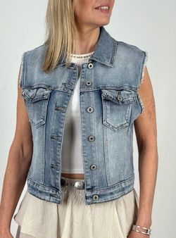 Chaleco tejano Star azul delavado