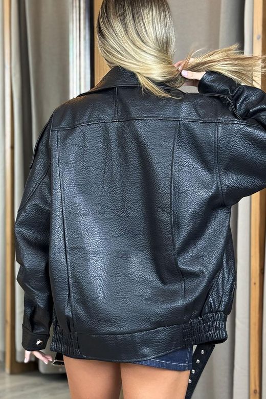 Chaqueta biker oversize negra