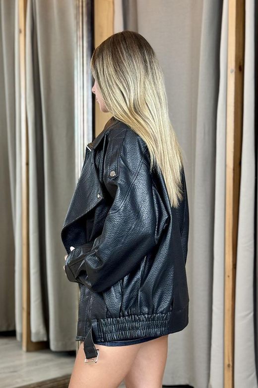 Chaqueta biker oversize negra