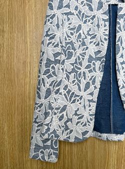 Chaqueta blonda azul denim-blanco