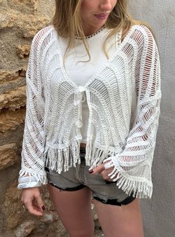 Chaqueta crochet blanca