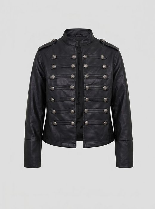 Chaqueta Napoleón cuero negra