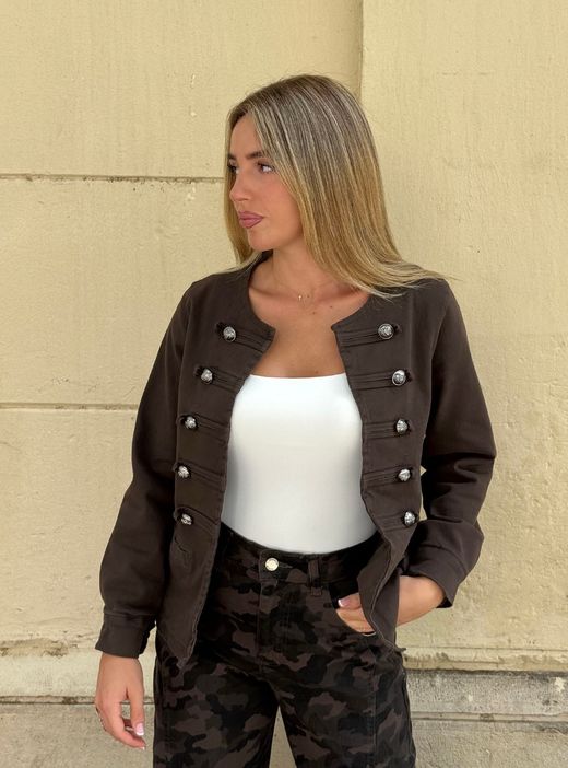 Chaqueta Napoleón Sarga Marrón
