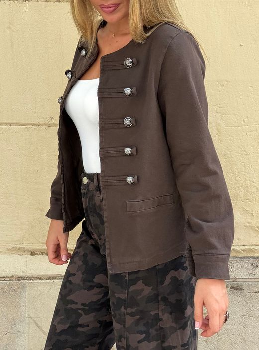 Chaqueta Napoleón Sarga Marrón
