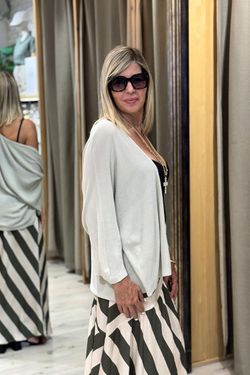 Chaqueta punto fino beige